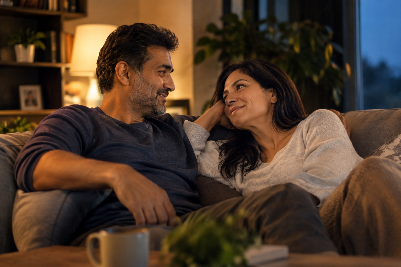 Couple sitting on the couch